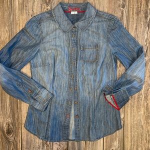 Boden Blue Denim Button Down Shirt